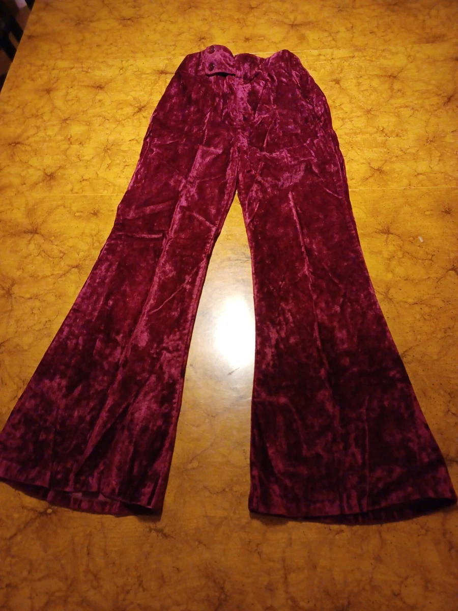 True Vtg Mid-century 1960s 1970s Girls Crushed Velvet Bell Bottoms Pants  Mod