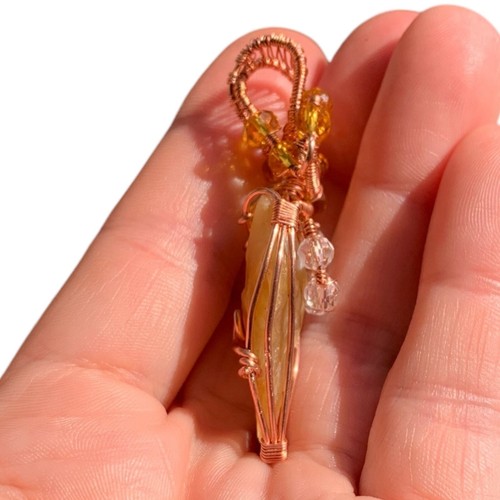 Jasper Arrowhead Copper Gift For Her Wire Wrap Pendant Quartz & Citrine Jewelry - Picture 5 of 7