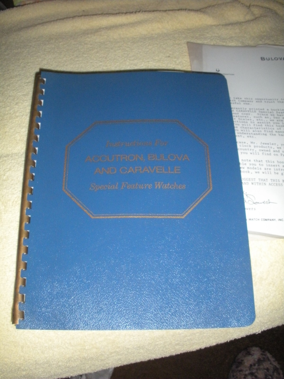 Accutron Bulova Instructions For Special Feature Watches Book Vintage
