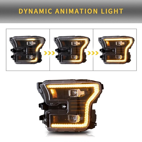 Conjunto de luces delanteras VLAND FULL LED proyector faros para FORD F150 2015-17 - Imagen 4 de 12