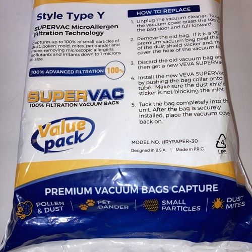 Bolsas de vacío Veva Premium 100 % microalérgenos de 10 unidades para túnel de viento Hoover - Imagen 9 de 10