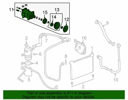 Conjunto de compresor de aire acondicionado genuino GM 2000-2002 Cadillac Chevrolet Tahoe 19130450 Foto 2 de 2