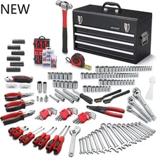438-Piece Mechanics Tool Set with 3-Drawer Heavy Duty Metal Box Repair Tool Kit.