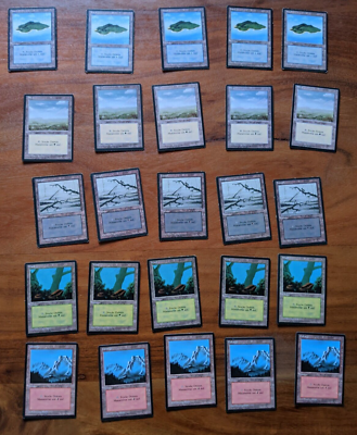 Magic MTG FBB Basic Lands Lot 15x German black border limited