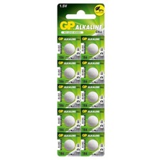 GP 186 LR43 Button Cell Batteries Long Shelf Life Leakage Resistance- Pack of 10