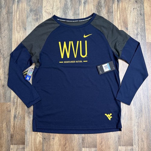 NWT Nike Tailgate Womens Medium West Virginia University WVU Long Sleeve Shirt - 第 1/9 張圖片