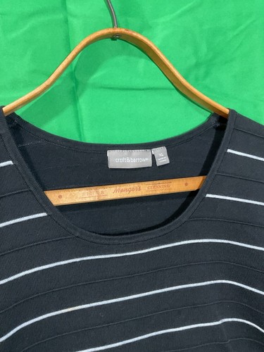 Croft & Barrow Top Women’s Size XL Striped Black & White - Picture 3 of 5