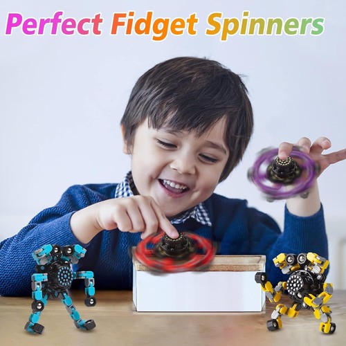 Transformable Fidget Spinners 4 Pack Christmas gift toy for kids stress boy girl - Picture 7 of 7