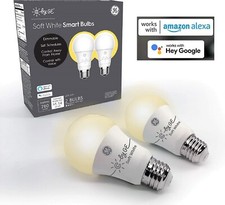 C by GE A19 Smart LED Bulbs A19 Soft White Light Bulbs Works with Alexa - 2 Pack
