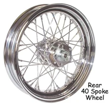16" 40 Spoke Chrome Rear Wheel Rim For 55-78 Harley Sportster XL 51647