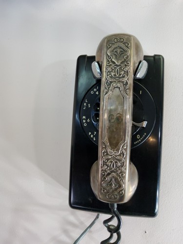 Teléfono de pared giratorio con sistema de campana eléctrico occidental de colección negro con tono plateado - Imagen 3 de 24