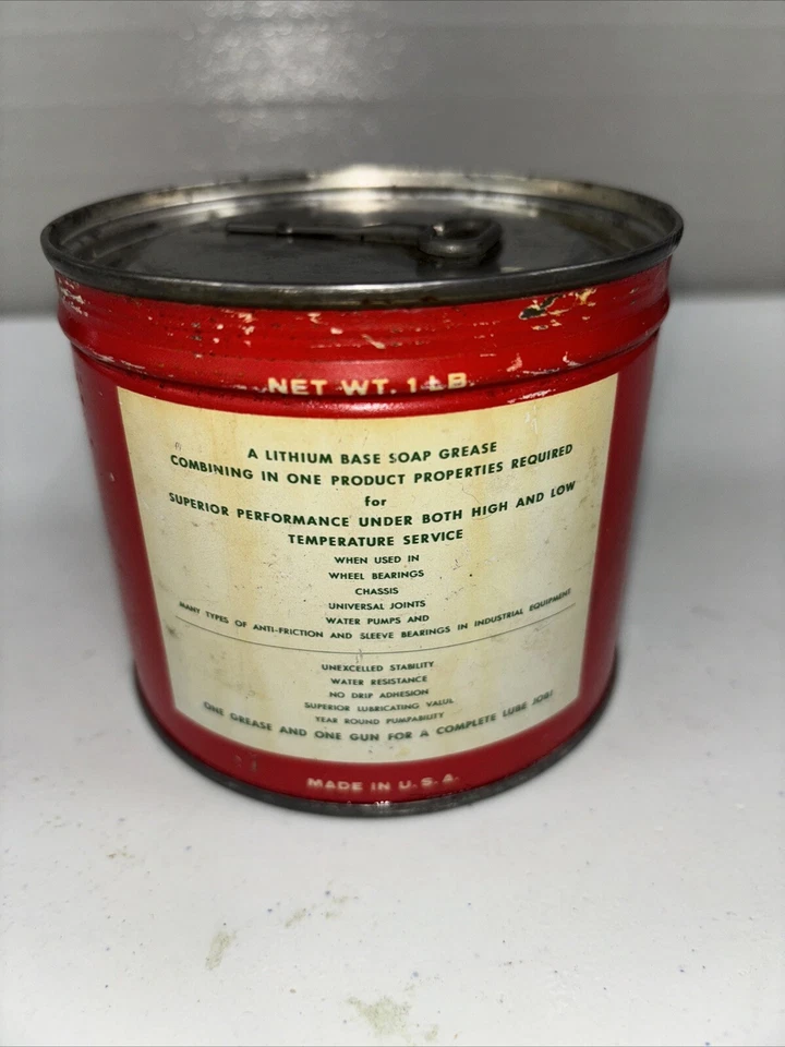 Vintage Sinclair Litholine Multi-Purpose Grease Can Unopened  W/Key Dinosaur - Image 2 of 4