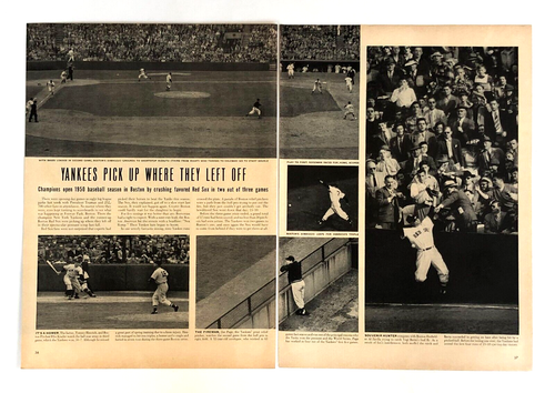 1950 New York Yankees Article Opener Game Boston Red Sox Fenway Photos Vintage