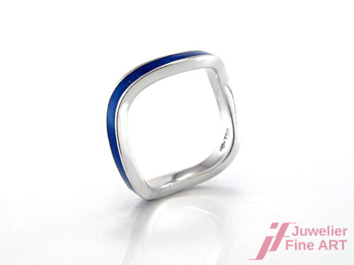 Ring - *Niessing* in 18K/750 white gold - blue enamel - size 51 - 3.4 g. - Picture 3 of 4
