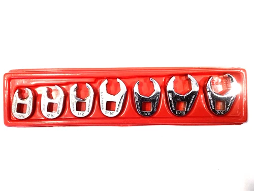 Snap On 207SFRH USA 7 Piece 3/8" Drive 6 Point SAE Flare Nut Crowfoot Wrench Set