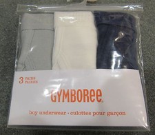 NWT GYMBOREE Pack of 3 Boy Gray Navy White BRIEF UNDERWEAR Size XS 4