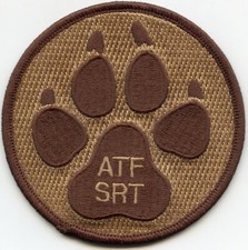 ATF Special Response Team SRT Washington DC BEAR CLAW Tan SWAT POLICE PATCH
