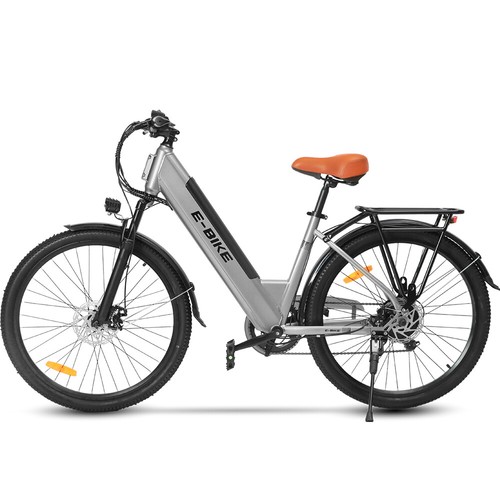 E-bike 26" 750W Electric Bike Bicycle w/Lock Fat Tire Mountain Snow E-bike Grey - Picture 4 of 15