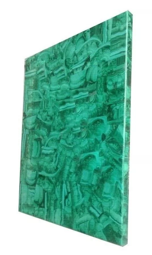 12"x18" Malachite Stone Coffee Table Handmade Pattern Countertop Slab Home Decor - Image 2 of 4
