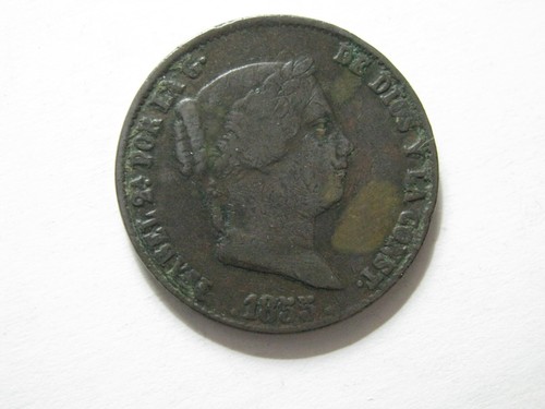 1855 25 Centimos Spain Segovia Royal Mint Queen Isabella II coin #1855.1 - Bild 5 von 8