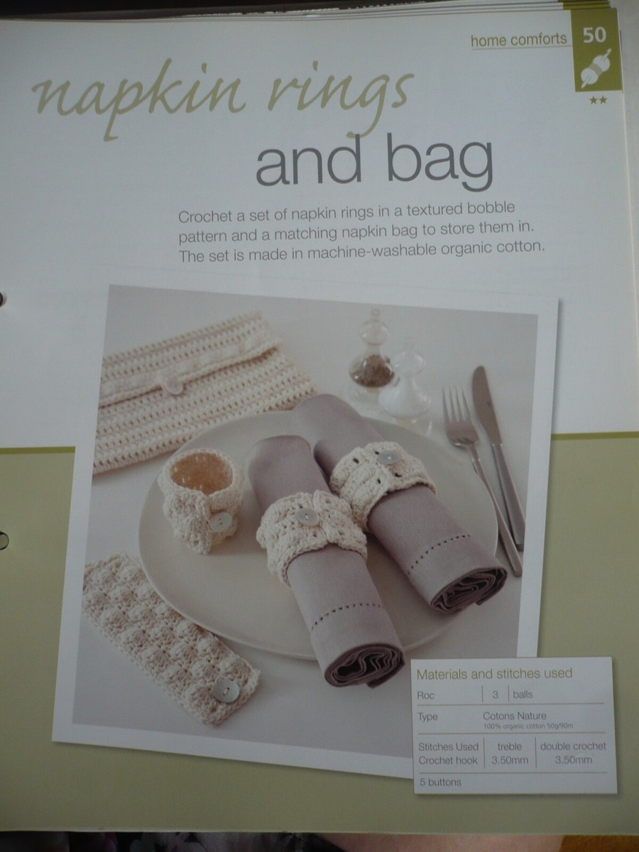 Napkin Rings and Bag Crochet Pattern from Bergere de France