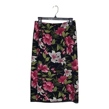 Boutique Europa Floral Skirt  size 10 Women's Ladies Black Multi color