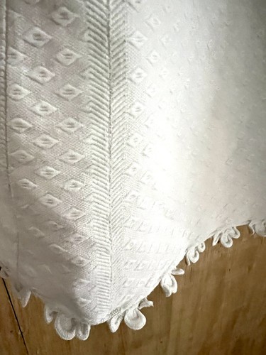 Viktorianische französische DAMASKEN Baumwolle PROVENCE PETTICOAT FLANELL MV mono c1890 - Bild 12 von 24