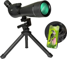Gosky HD Spotting Scope 20-60x 80mm with Tripod and Smartphone Adapter, BAK 4