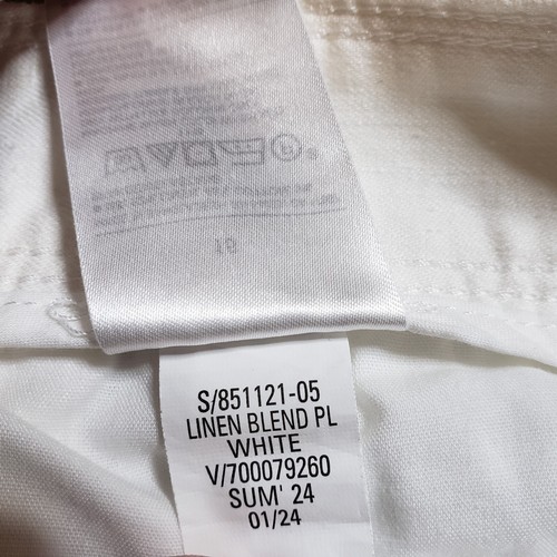 Banana Republic RECENT Womens Linen Blend Wide Leg Pants 16 White Coastal Beach - Picture 11 of 11