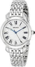 SEIKO SUR629 Essentials Silver Tone Stainless Steel Women's Watch ~ NEW