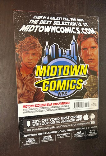 STAR WARS #1 (Marvel Comics 2015) -- Midtown VARIANT + SKETCH VARIANT -- Set - Picture 4 of 4