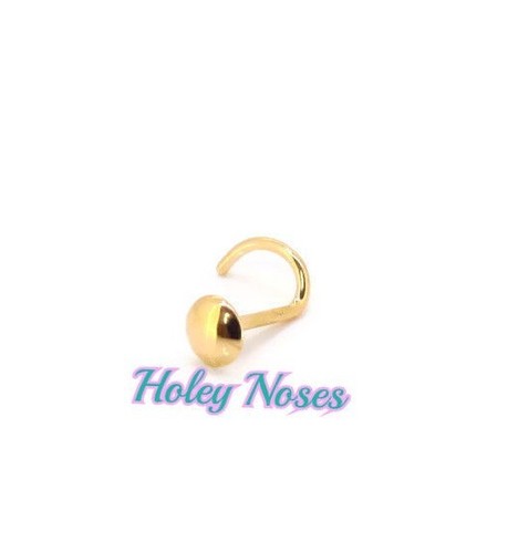 18ct Yellow Gold rounded dome Nose Stud nose Pin nose Ring Handmade 3.5mm - Picture 4 of 9