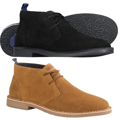 MENS NEW RETRO MOD CHECK INNER SUEDE DESERT BOOTS