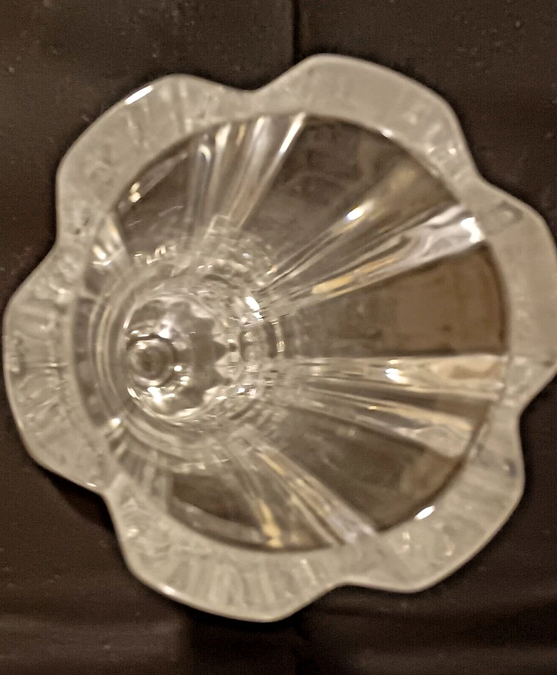 Jarrón de cristal Mikasa de colección acanalado 7,25" diseño moderno de finales de siglo sin plomo Foto 3 de 4