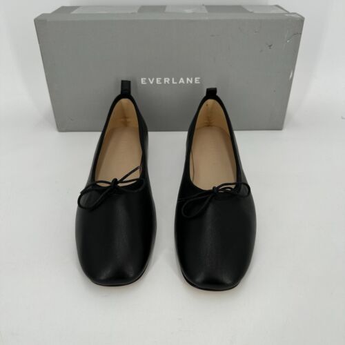 Everlane The Italian Leather Day Ballet Pisos Talla 7 Para Mujer Negros Nuevos en Caja - Imagen 4 de 5