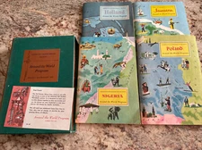 4 Around the World Program UNUSED Stickers  Sleeve American Geographical Society