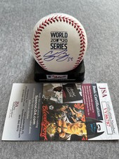 LOS ANGELES DODGERS- CODY BELLINGER SIGNED 2020 WORLD SERIES LOGO BASEBALL JSA 