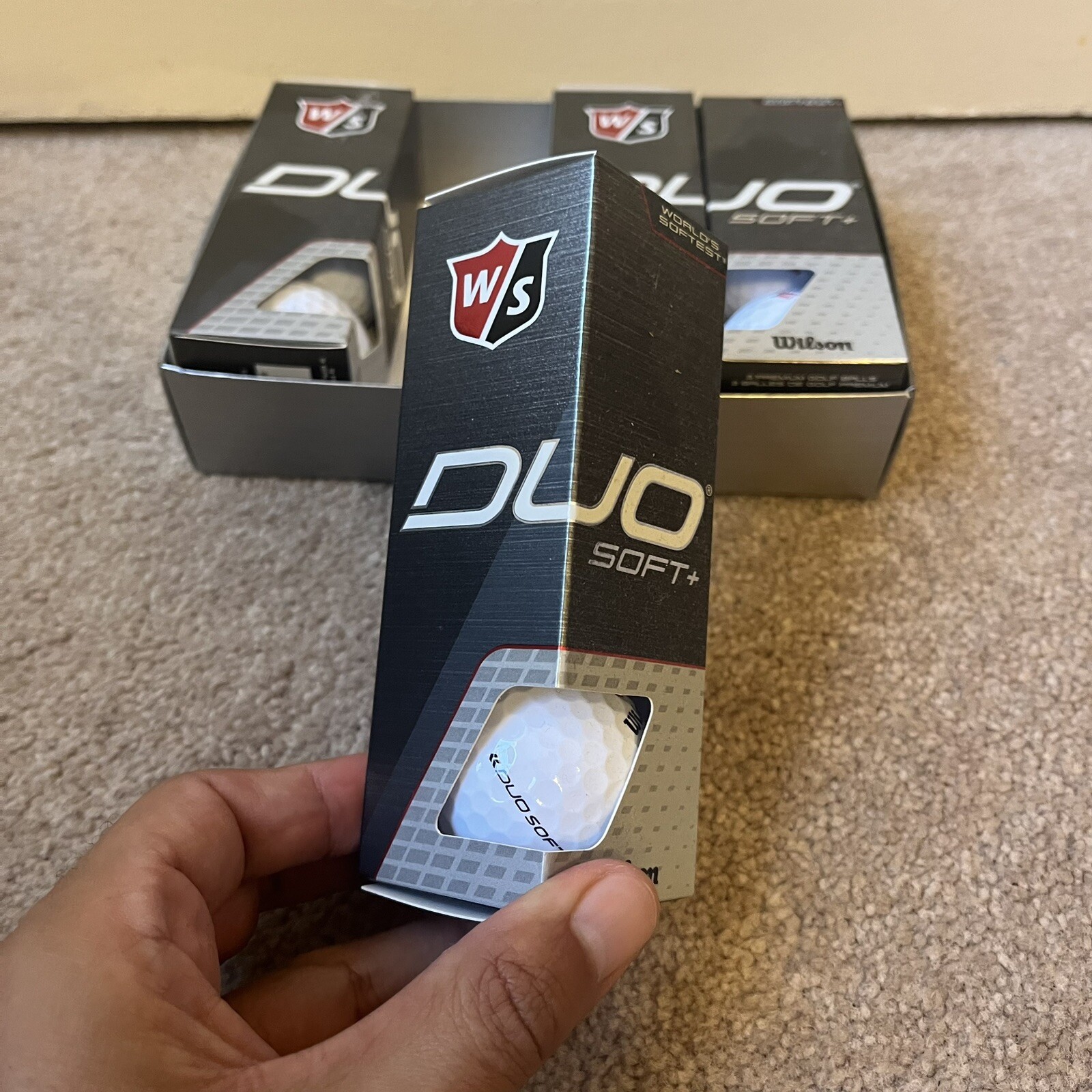 Wilson Staff Duo Soft Golf Balls - 4 Packs (12 Golf Balls total ) Opened Box