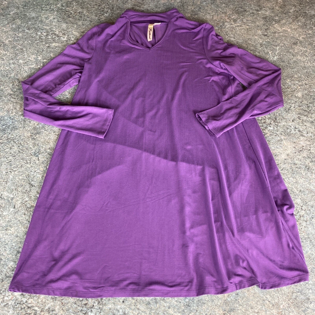 Feathers Brand Women s Purple Long Sleeve Shift Dress Size L