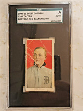 1909-11 TY COBB T206 SWEET CAPORAL RED BACKGROUND PORTRAIT CARD- SGC AUTHENTIC