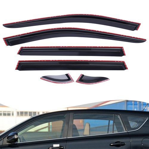 6PCS For Toyota RAV4 2019-2023 Black Window Visor Vent Shades Sun Rain Guard New - Picture 2 of 18