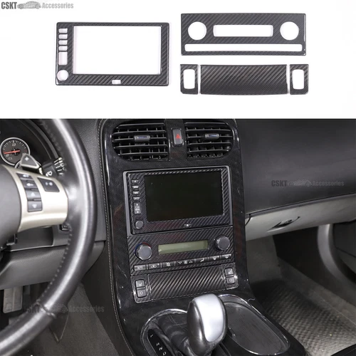 Real Dry Carbon Fiber Full Interior Trim Cover Set Fits Corvette C6 2005-2013 - Picture 28 of 33