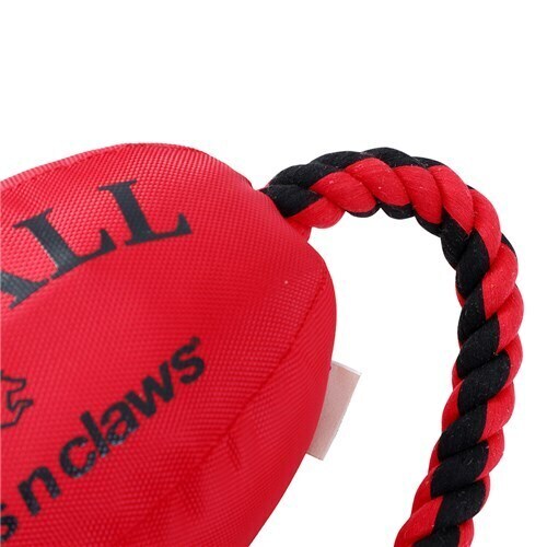 Paws & Claws 75cm Footy Oxford Dog Rope Toy Tugger Pupball Pet Chew Play Red - Picture 6 of 7