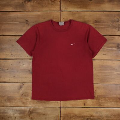 Vintage Nike Logo T-Shirt M USA Made Swoosh Red Tee