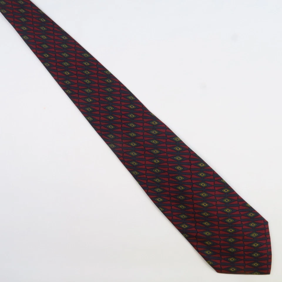 Ungaro Paris Men's Neck Tie Red Black Geometric Diamond 59x3.5 - Image 2 of 4