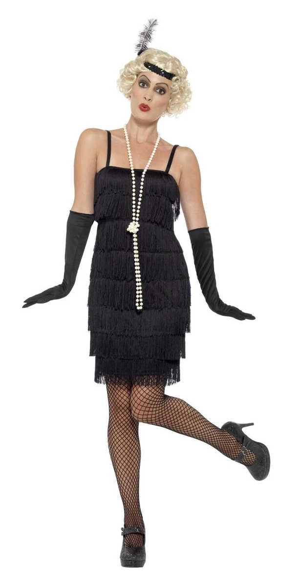 Womens 1920s Black Flapper Costume Adults Charleston Gatsby Fancy