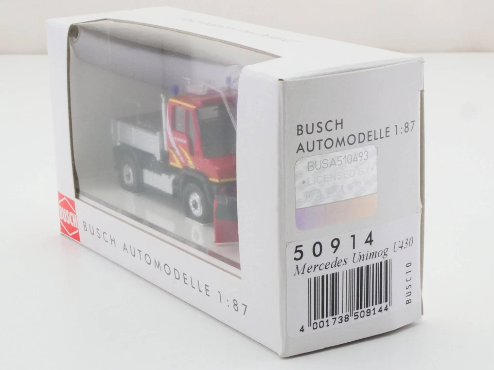 Busch 50914 Unimog U 430 Feuerwehr Schneeräumer 1:87 wie NEU! OVP 1703-31-40 - Bild 2 von 2