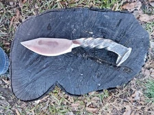 Hand Forged Railroad Spike Knife High Carbon Steel Knife With Twisted Handle