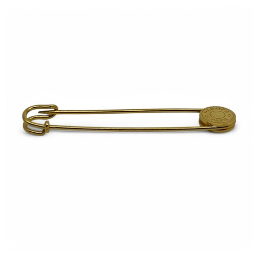 Broche de seguridad Hermes Clou de Selle serie tono dorado bufanda solapa prendedor auténtico - Imagen 17 de 21