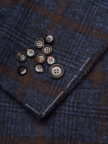 STILE LATINO Handmade Blue Windsor Plaid Flannel Alpaca-Cotton Suit NEW Fausto - Picture 5 of 8